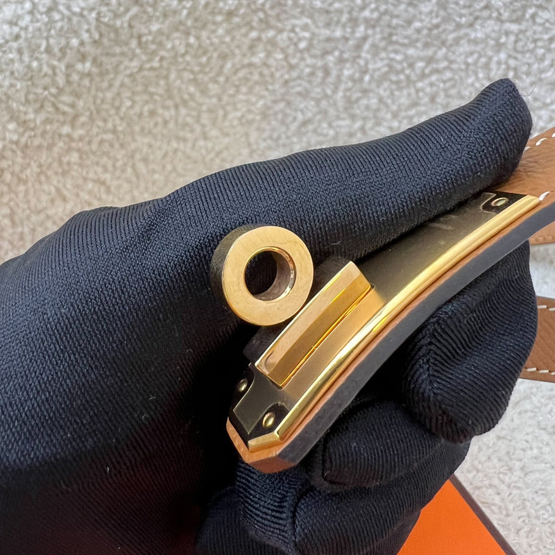 Hermes Kelly 18 Belt in Gold Epsom Leather and Rose Gold HW