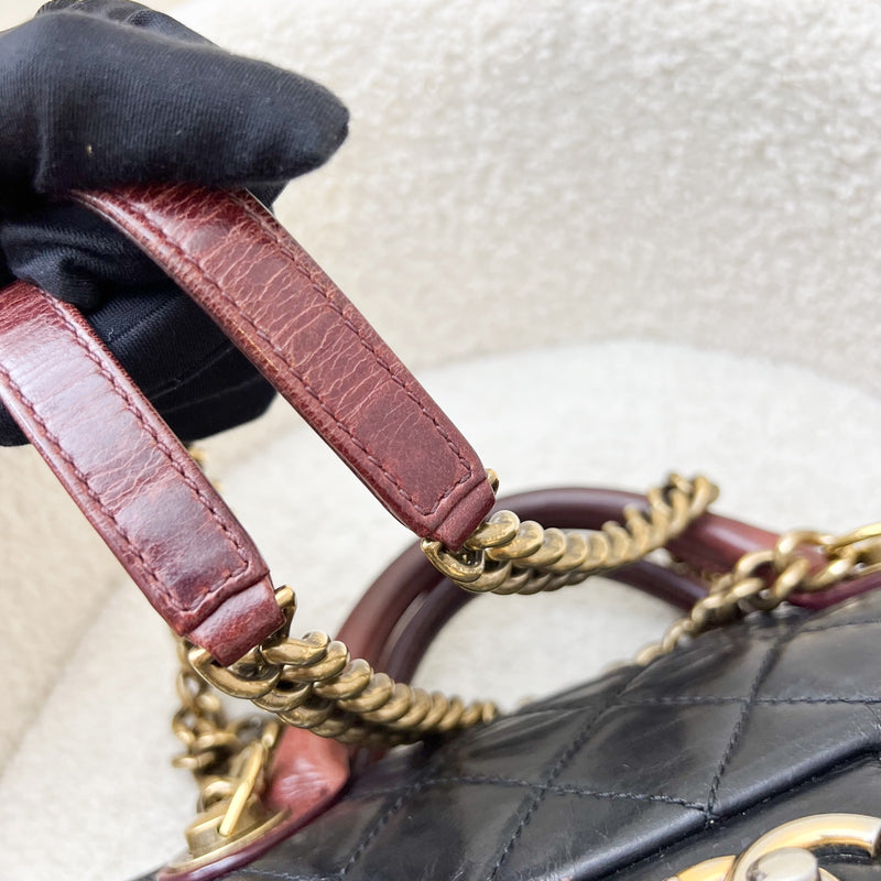 Chanel Castle Rock Flap in Black Glossy Distressed Calfskin and AGHW