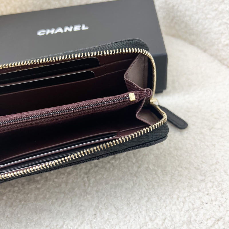 Chanel Medium Zippy Wallet in Black Caviar and GHW