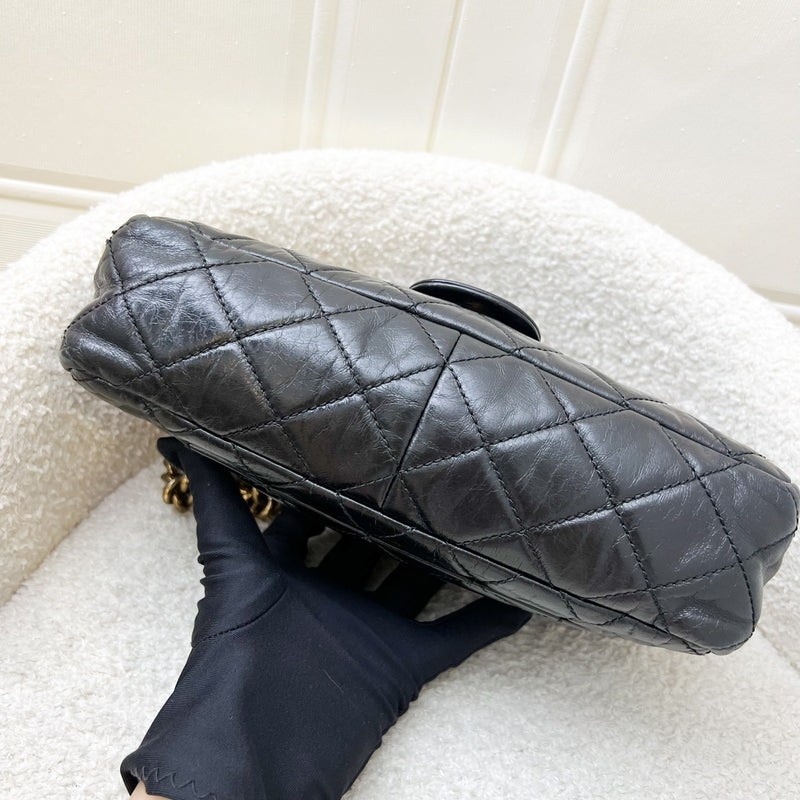 Chanel Castle Rock Flap in Black Glossy Distressed Calfskin and AGHW