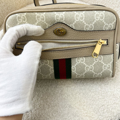 Gucci Ophidia GG Supreme Mini Bag in Beige Canvas LGHW