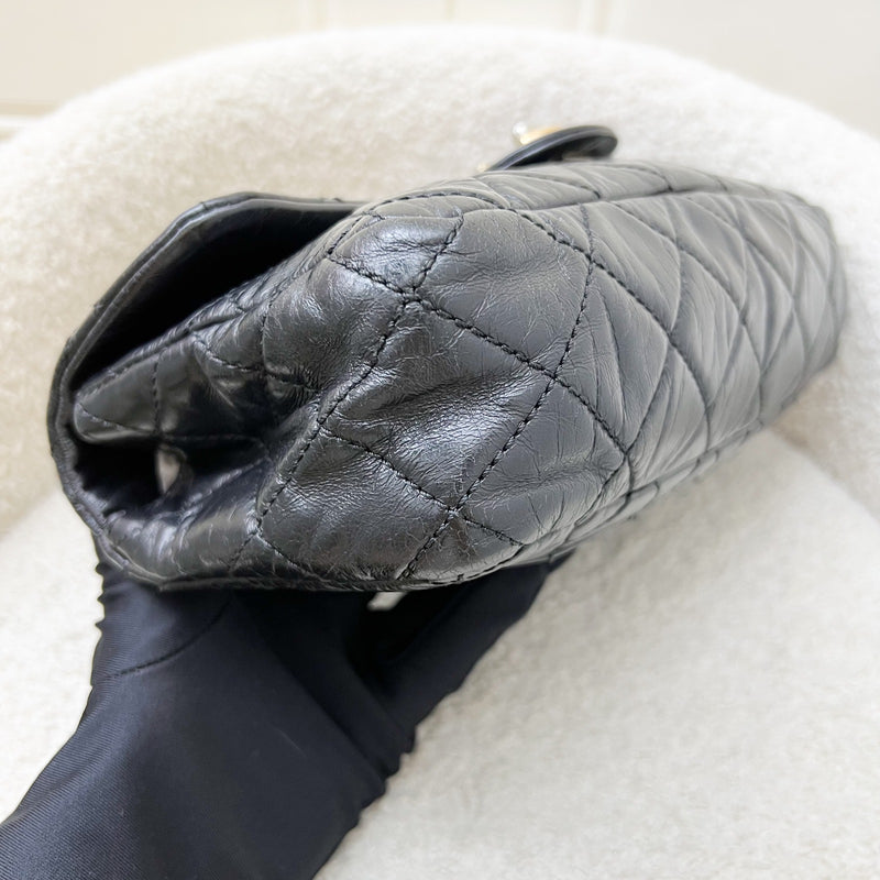 Chanel Castle Rock Flap in Black Glossy Distressed Calfskin and AGHW