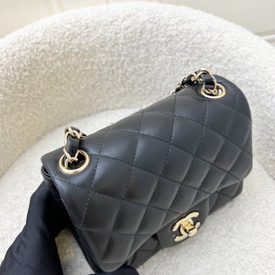 Chanel Classic Square Mini Flap in Black Lambskin and LGHW (Model: A35200)