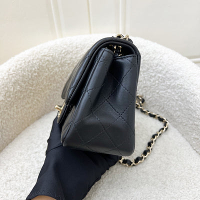 Chanel Classic Square Mini Flap in Black Lambskin and LGHW (Model: A35200)
