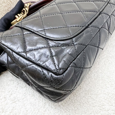 Chanel Castle Rock Flap in Black Glossy Distressed Calfskin and AGHW