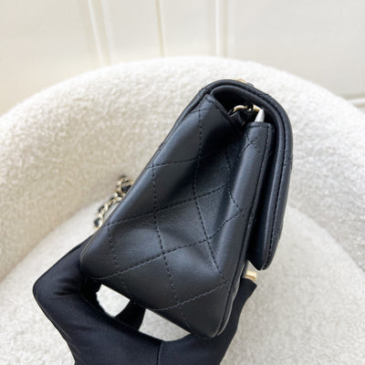 Chanel Classic Square Mini Flap in Black Lambskin and LGHW (Model: A35200)