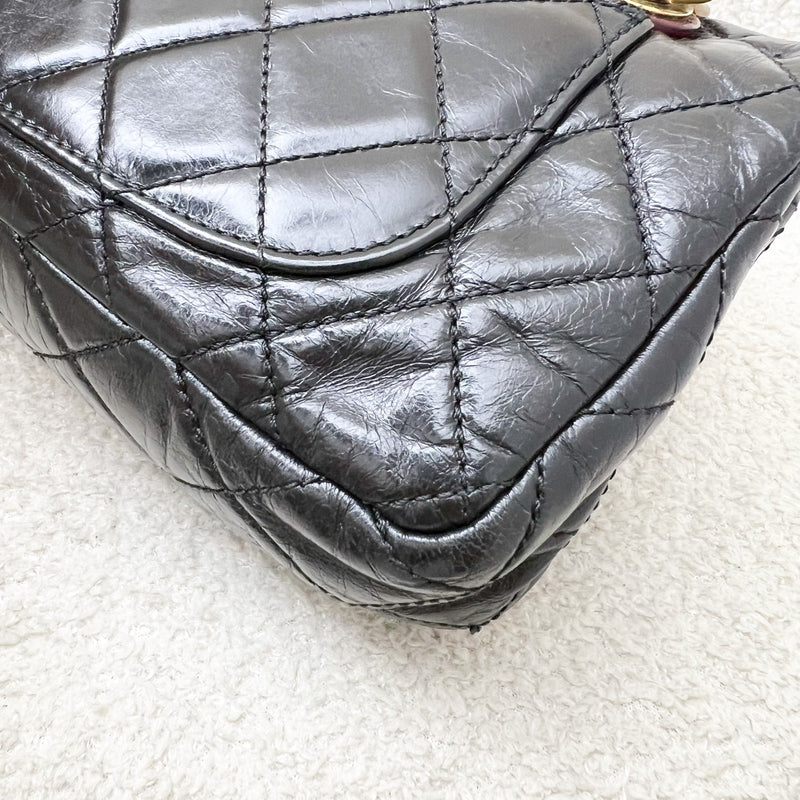 Chanel Castle Rock Flap in Black Glossy Distressed Calfskin and AGHW