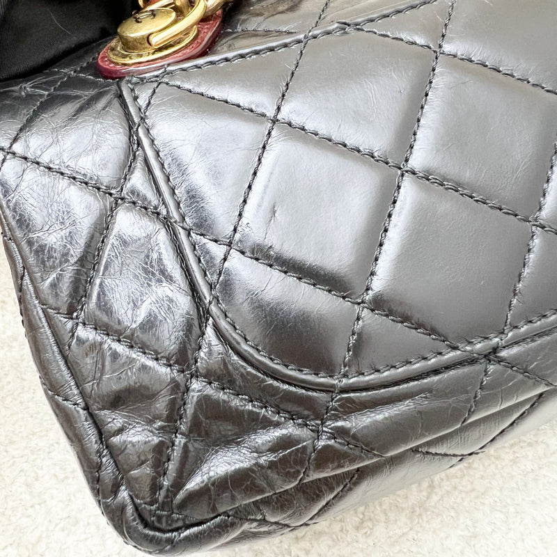 Chanel Castle Rock Flap in Black Glossy Distressed Calfskin and AGHW