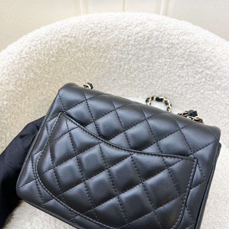 Chanel Classic Square Mini Flap in Black Lambskin and LGHW (Model: A35200)