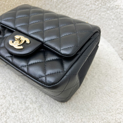 Chanel Classic Square Mini Flap in Black Lambskin and LGHW (Model: A35200)