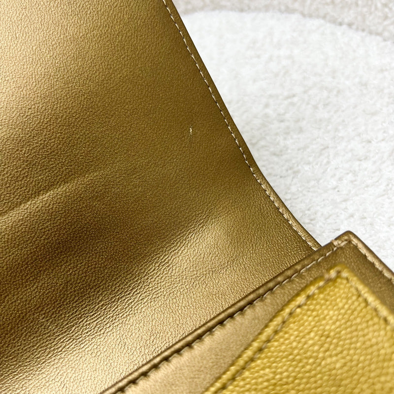 Chanel Seasonal Flap Bag in Gold Shiny Calfskin / Caviar and AGHW