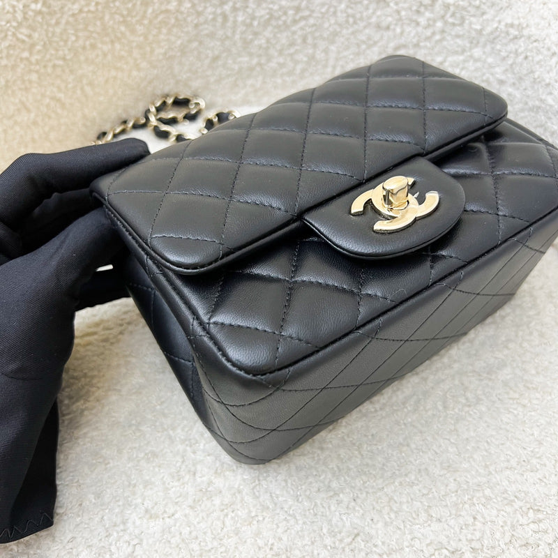 Chanel Classic Square Mini Flap in Black Lambskin and LGHW (Model: A35200)