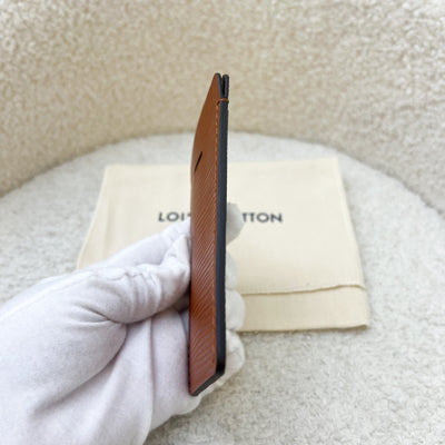 LV Luggage Tag in Dark Orange / Taupe / Red Epi Leather and Monogram Canvas