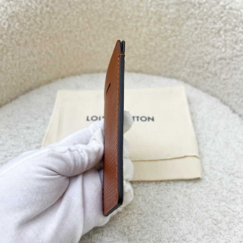LV Luggage Tag in Dark Orange / Taupe / Red Epi Leather and Monogram Canvas