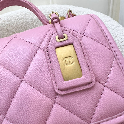 Chanel 22K Seasonal Flap with Top Handle in Pink Caviar AGHW