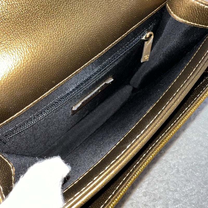 Chanel Seasonal Flap Bag in Gold Shiny Calfskin / Caviar and AGHW