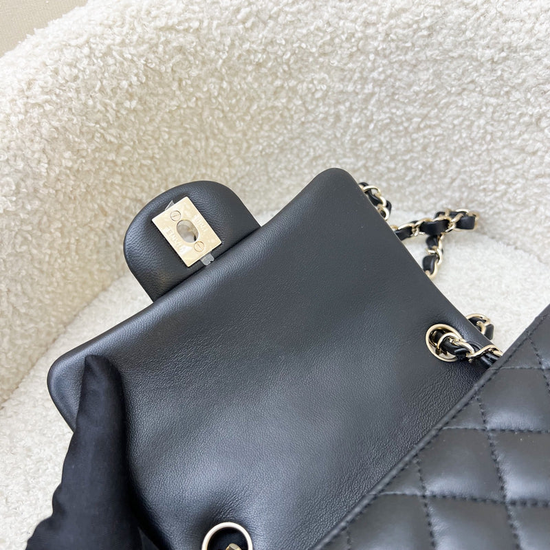 Chanel Classic Square Mini Flap in Black Lambskin and LGHW (Model: A35200)