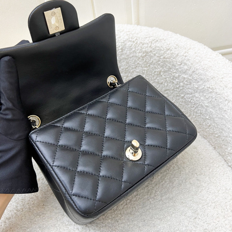 Chanel Classic Square Mini Flap in Black Lambskin and LGHW (Model: A35200)