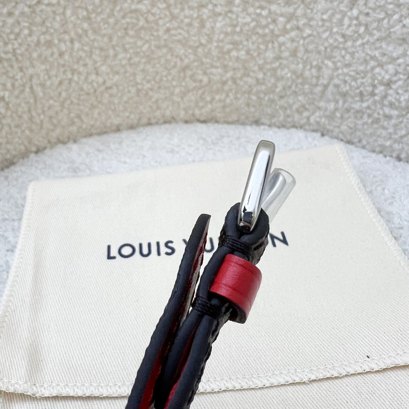 LV Luggage Tag in Dark Orange / Taupe / Red Epi Leather and Monogram Canvas