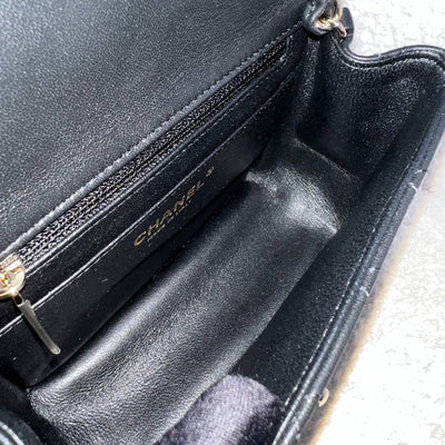 Chanel Classic Square Mini Flap in Black Lambskin and LGHW (Model: A35200)