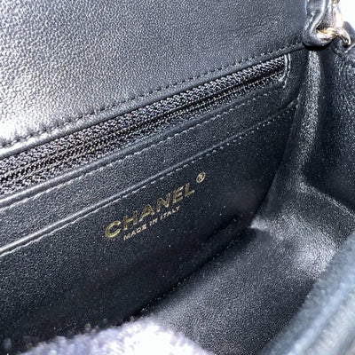 Chanel Classic Square Mini Flap in Black Lambskin and LGHW (Model: A35200)