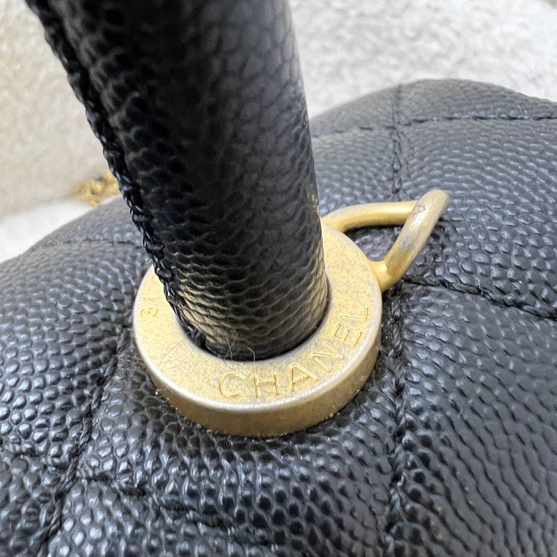 Chanel Small 24cm Coco Handle Flap in Black Caviar and AGHW (Model: A92990)