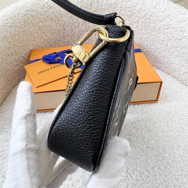 LV Mini Pochette Accessoires in Bicolor Black / Creme Empreinte Leather GHW