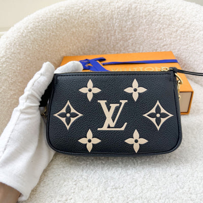 LV Mini Pochette Accessoires in Bicolor Black / Creme Empreinte Leather GHW