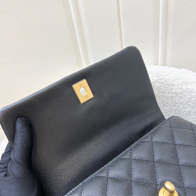 Chanel Small 24cm Coco Handle Flap in Black Caviar and AGHW (Model: A92990)