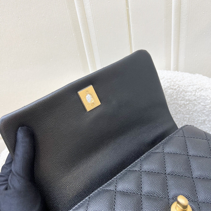 Chanel Small 24cm Coco Handle Flap in Black Caviar and AGHW (Model: A92990)