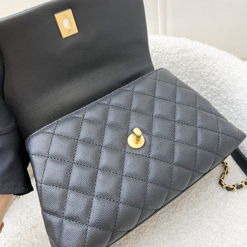 Chanel Small 24cm Coco Handle Flap in Black Caviar and AGHW (Model: A92990)