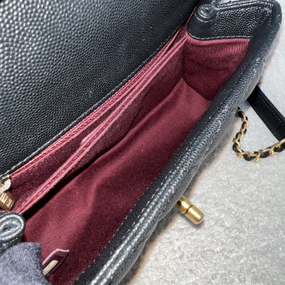 Chanel Small 24cm Coco Handle Flap in Black Caviar and AGHW (Model: A92990)