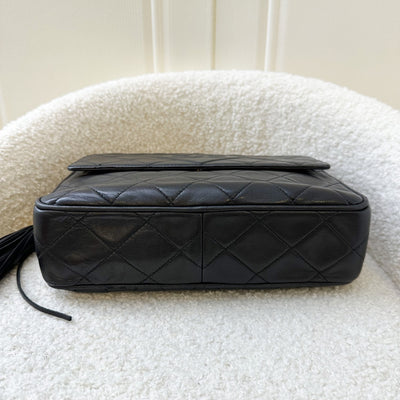 Chanel Vintage Front Flap Camera Bag in Black Lambskin and 24K GHW