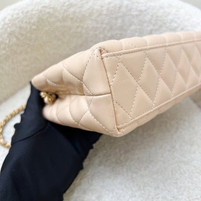 Chanel Mini / Small Kelly Bag in 25C Beige Shiny Distressed Calfskin and AGHW (Model: AS4416)