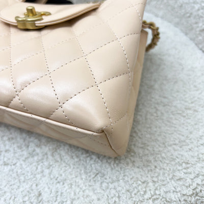 Chanel Mini / Small Kelly Bag in 25C Beige Shiny Distressed Calfskin and AGHW (Model: AS4416)