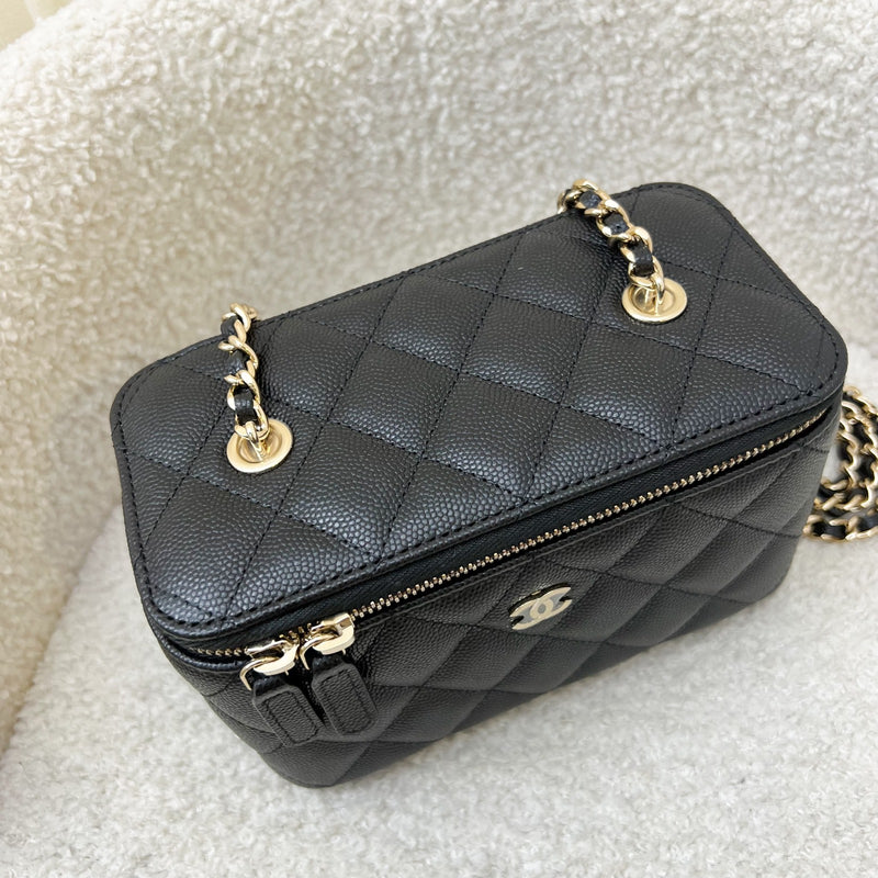 Chanel Classic Small Vanity in Black Caviar and LGHW (AP1341)