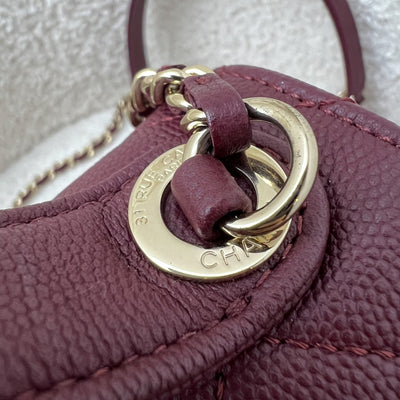 Chanel Small Business Affinity Flap in Burgundy Red Caviar and LGHW