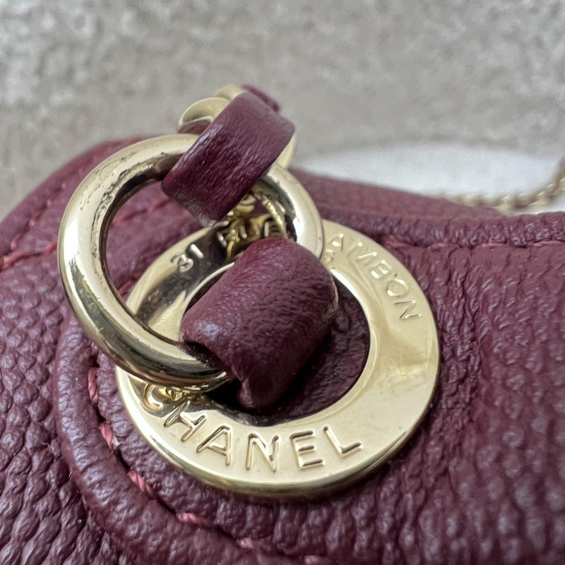 Chanel Small Business Affinity Flap in Burgundy Red Caviar and LGHW