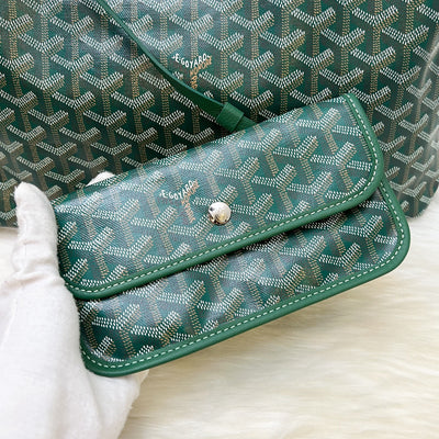 Goyard Saint Louis PM Tote in Green Signature Goyardine Canvas