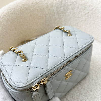 Chanel Pearl Crush Vanity in 23C Light Grey Lambskin and AGHW