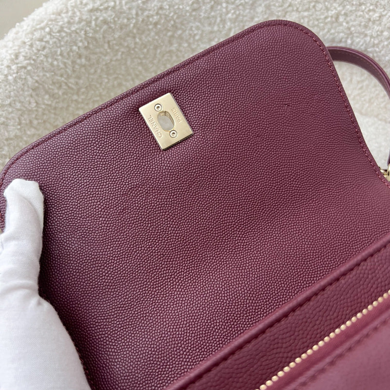 Chanel Small Business Affinity Flap in Burgundy Red Caviar and LGHW