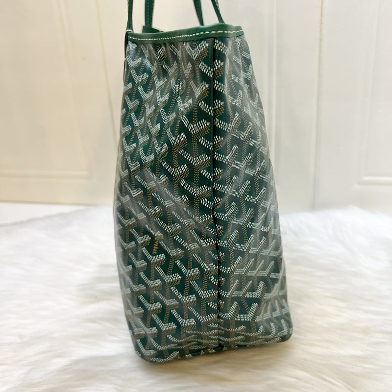Goyard Saint Louis PM Tote in Green Signature Goyardine Canvas