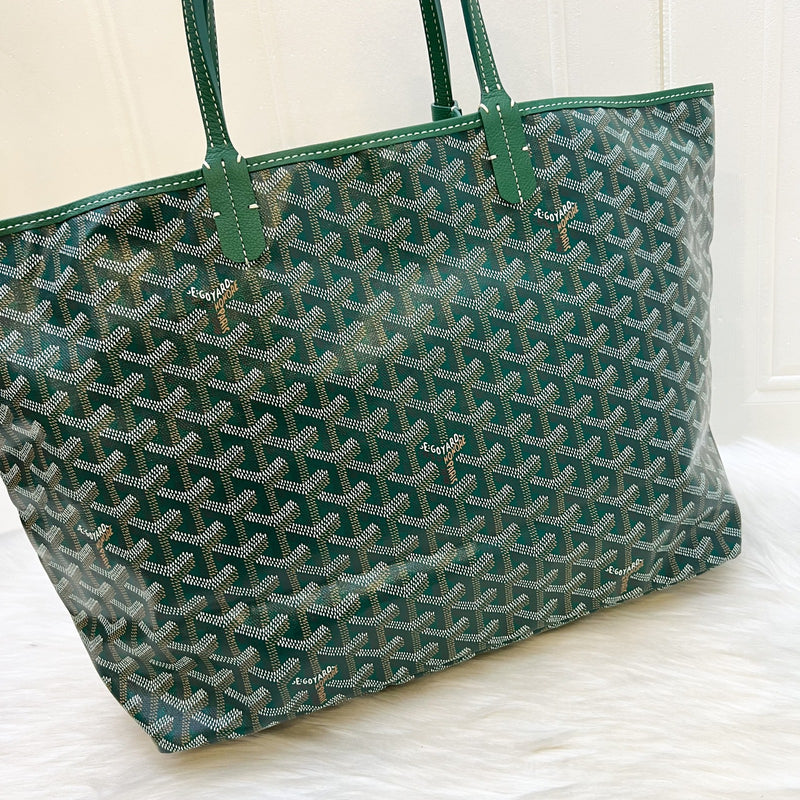 Goyard Saint Louis PM Tote in Green Signature Goyardine Canvas