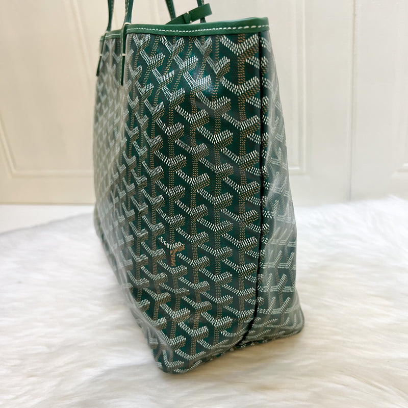 Goyard Saint Louis PM Tote in Green Signature Goyardine Canvas