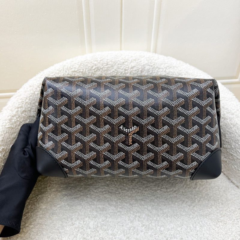 Goyard Bowling 25 Toiletry Pouch / Bag in Black Signature Goyardine Canvas and Black Leather