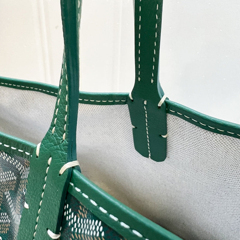 Goyard Saint Louis PM Tote in Green Signature Goyardine Canvas