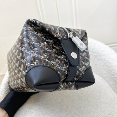 Goyard Bowling 25 Toiletry Pouch / Bag in Black Signature Goyardine Canvas and Black Leather