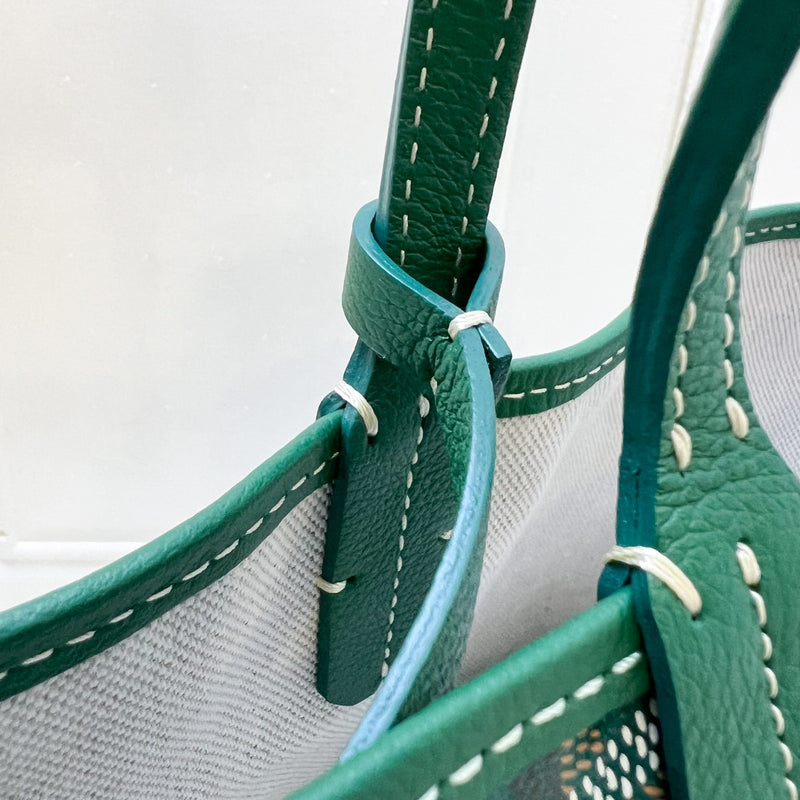 Goyard Saint Louis PM Tote in Green Signature Goyardine Canvas