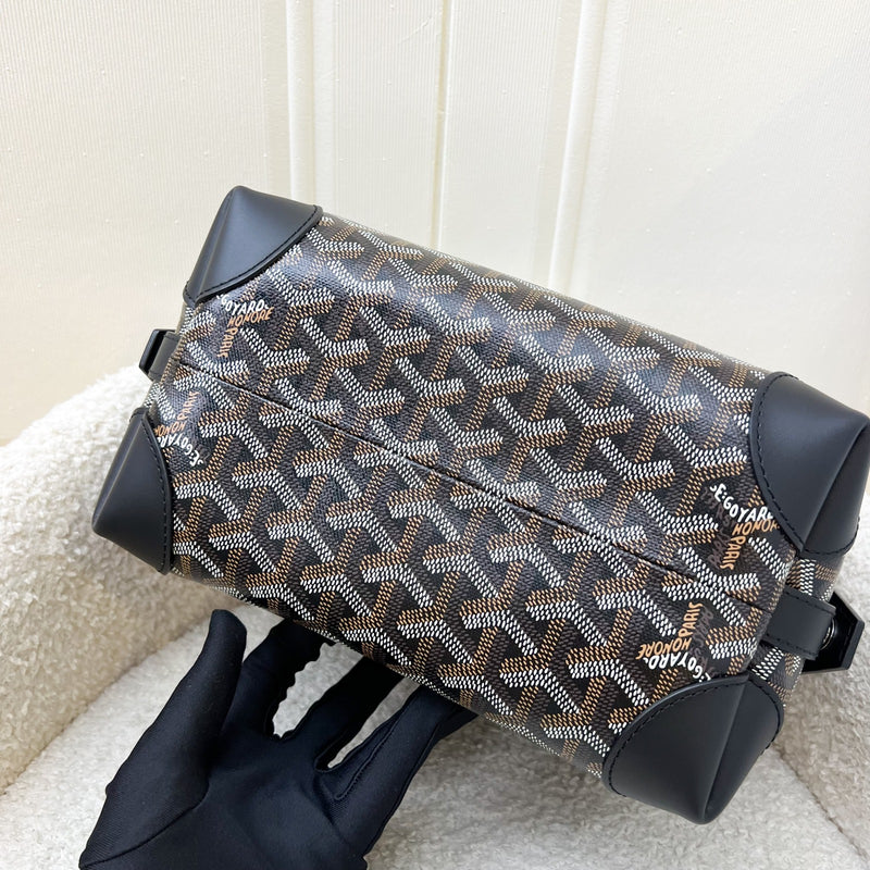 Goyard Bowling 25 Toiletry Pouch / Bag in Black Signature Goyardine Canvas and Black Leather