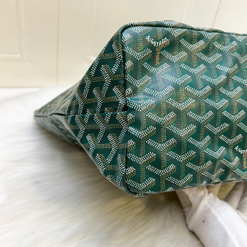 Goyard Saint Louis PM Tote in Green Signature Goyardine Canvas